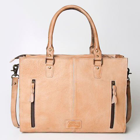 American Darling Western Leather Cross body Bag - Crocodile Embossed Braided Handbag