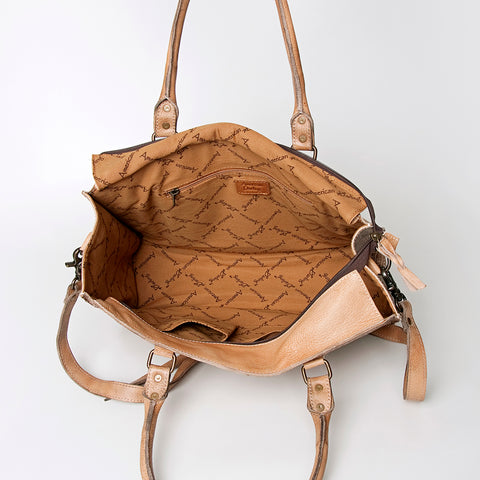 American Darling Western Leather Cross body Bag - Crocodile Embossed Braided Handbag