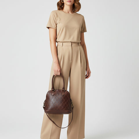 Heritage Diamond-Stitch Dome Tote