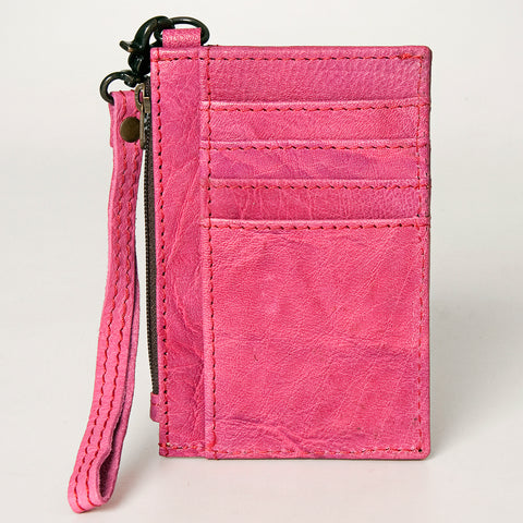 American Darling Handcrafted Genuine Leather Card Holder Wristlet Slim Minimalist Case
