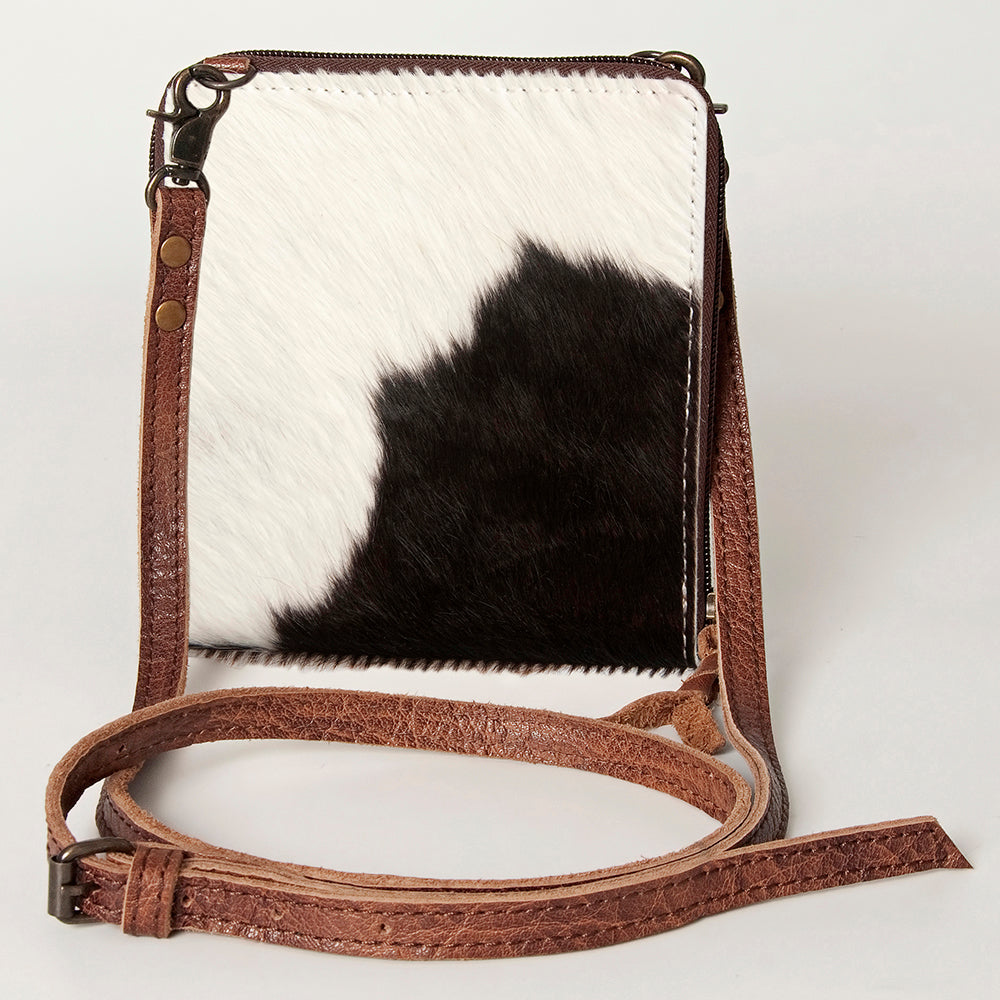 LC-ADBG820 Mini Hair-On Cowhide Crossbody Bag Genuine Leather Western Purse by American Darling
