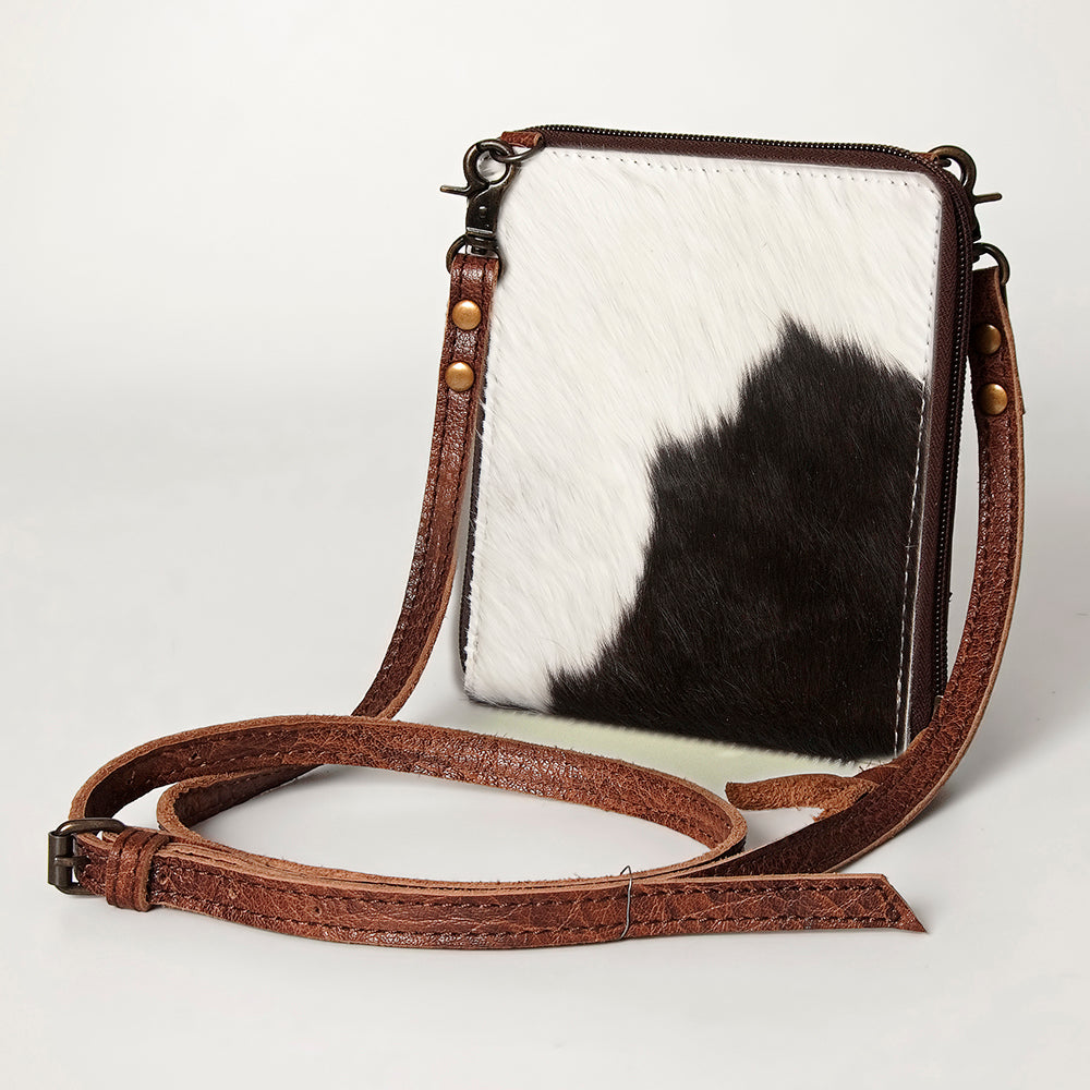 LC-ADBG820 Mini Hair-On Cowhide Crossbody Bag Genuine Leather Western Purse by American Darling