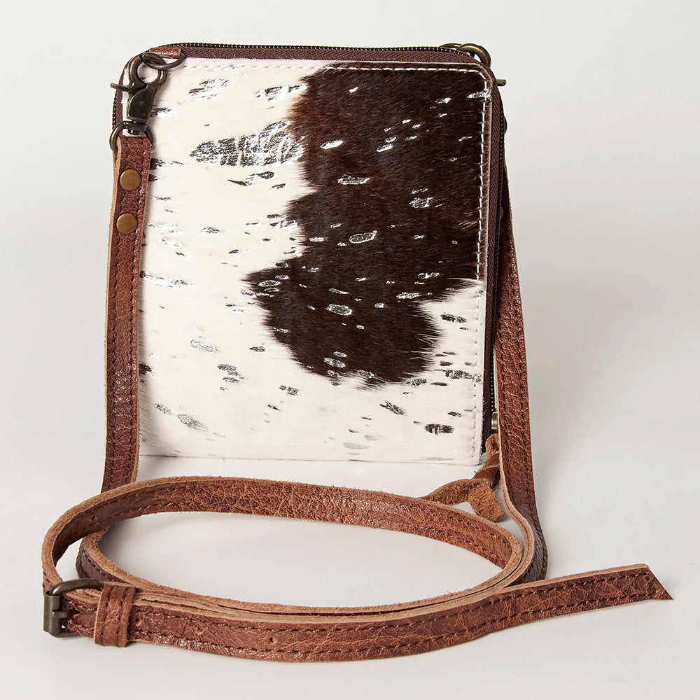 LC-ADBG820 Mini Hair-On Cowhide Crossbody Bag Genuine Leather Western Purse by American Darling