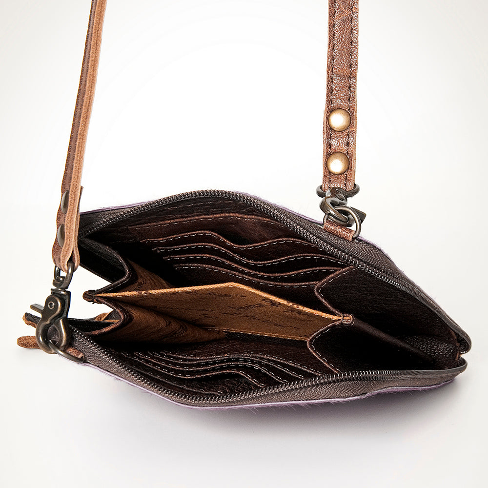 LC-ADBG820 Mini Hair-On Cowhide Crossbody Bag Genuine Leather Western Purse by American Darling