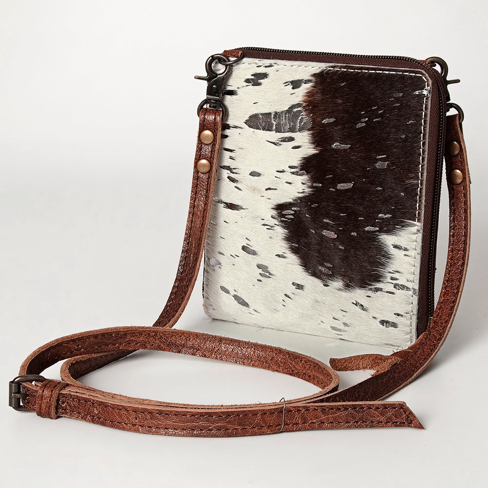 LC-ADBG820 Mini Hair-On Cowhide Crossbody Bag Genuine Leather Western Purse by American Darling