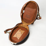 ADBGA598 Round Canteen Crossbody Bag-Hand-Tooled Genuine Western Leather