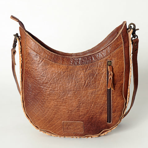 American Darling Handcrafted Hand Tooled Leather and Saddle Blanket Crossbody Bag