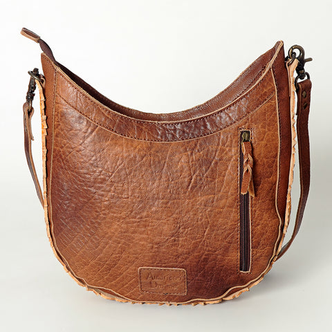 American Darling Handcrafted Hand Tooled Leather and Saddle Blanket Crossbody Bag