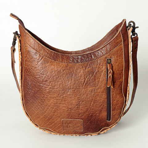 American Darling Handcrafted Hand Tooled Leather and Saddle Blanket Crossbody Bag