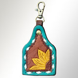 ADKRX107 Hand Tooled Carved Genuine Leather Keyring