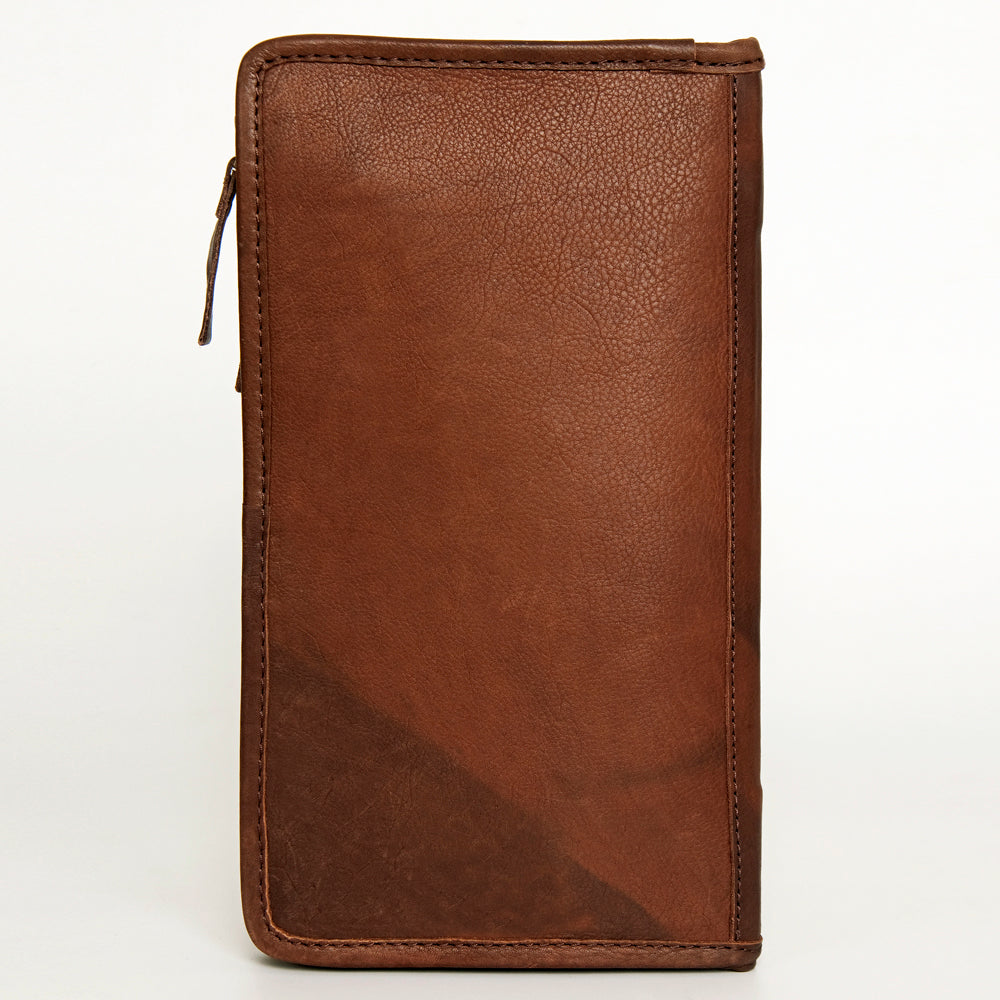 LC-ADBGA246 American Darling Jewelry Case Hand Tooled Floral Leather with Speckled Hair-On Hide