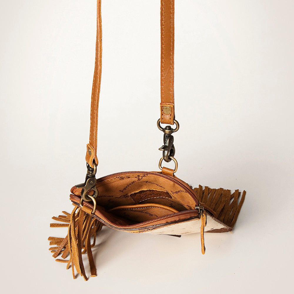 LC-ADBGA249 American Darling Fringe Chaps Bags Hand Tooled Hair-On Genuine Leather