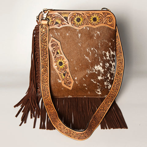 American Darling Hair-On Cowhide Chaps Bag Hand Tooled Genuine Leather