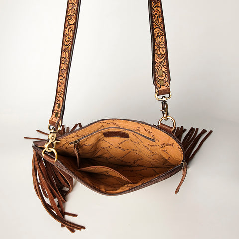 American Darling Hair-On Cowhide Chaps Bag Hand Tooled Genuine Leather