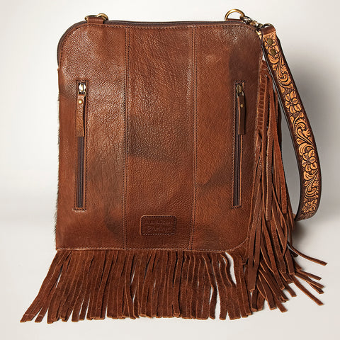 American Darling Hair-On Cowhide Chaps Bag Hand Tooled Genuine Leather