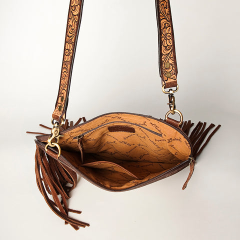 American Darling Hair-On Cowhide Chaps Bag Hand Tooled Genuine Leather