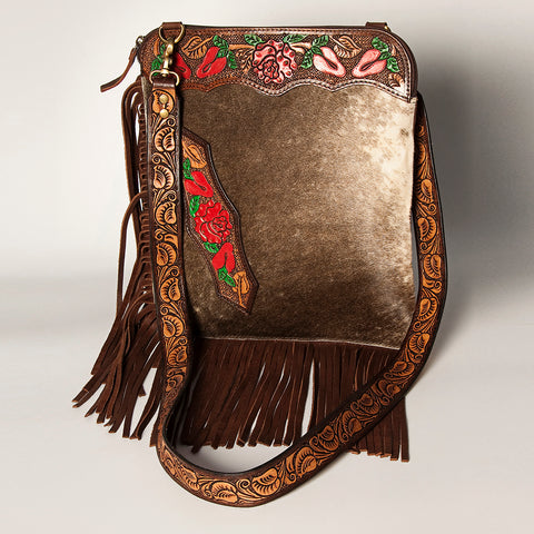 American Darling Hair-On Cowhide Chaps Bag Hand Tooled Genuine Leather