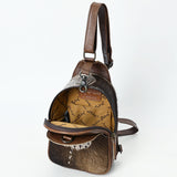 ADBG1538 Gator Embossed Hair-On Leather Sling Bag - Bold Western Crossbody