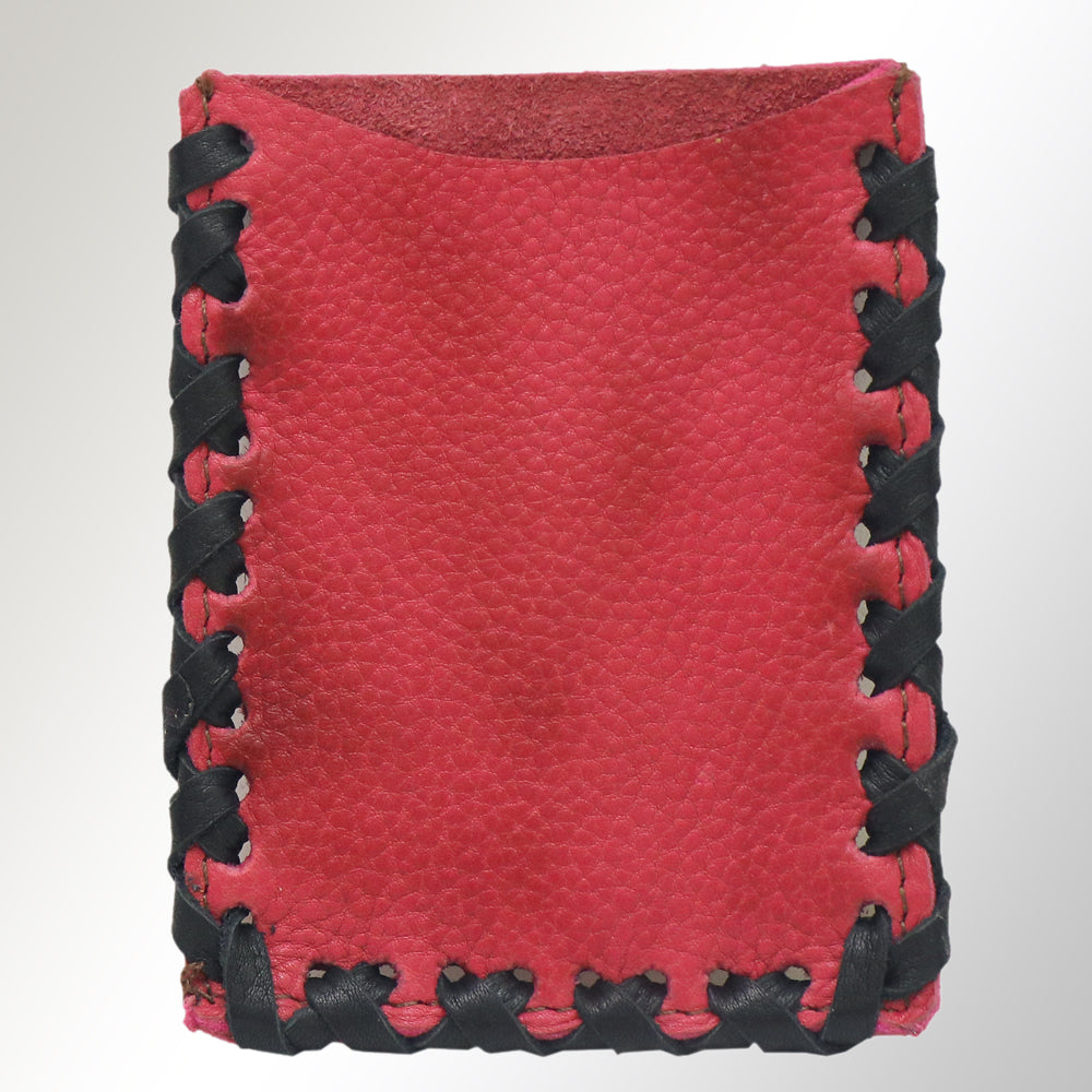 ADCCM103 Rustic Hand-Stitched Leather Card Holder - Western Minimalist Wallet