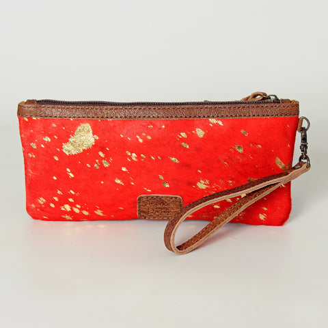 American Darling Genuine Hair On Hide Pattern Leather Western Wristlet