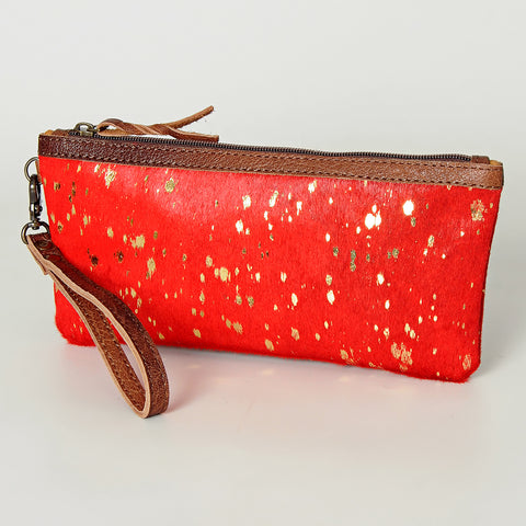 American Darling Genuine Hair On Hide Pattern Leather Western Wristlet