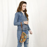 LC-ADBG1433 Taco Hand Tooled Genuine Western Leather Women Bag