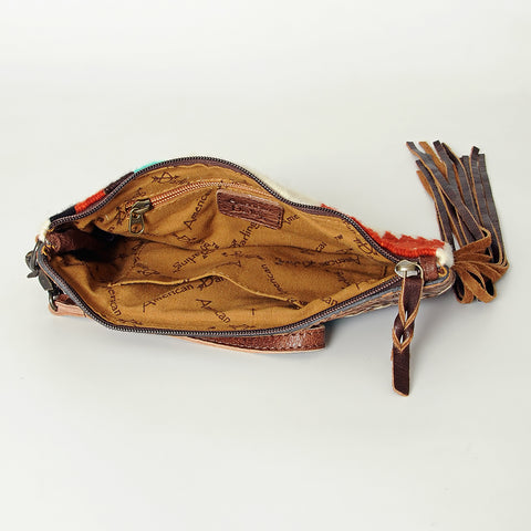 American Darling Hand Tooled Saddle Blanket Wristlet Bag