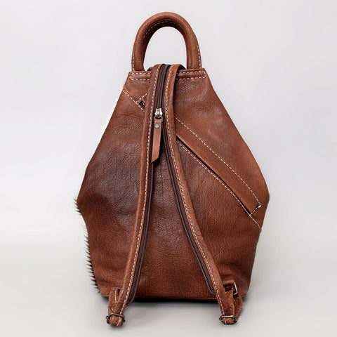 ADBG883 American Darling Western Backpack with Hand Tooled Floral Leather and Hair-On Cowhide