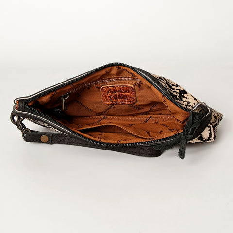 American Darling Genuine Hair On Hide Pattern Leather Western Wristlet