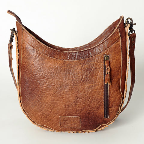 American Darling Handcrafted Hand Tooled Leather and Saddle Blanket Crossbody Bag