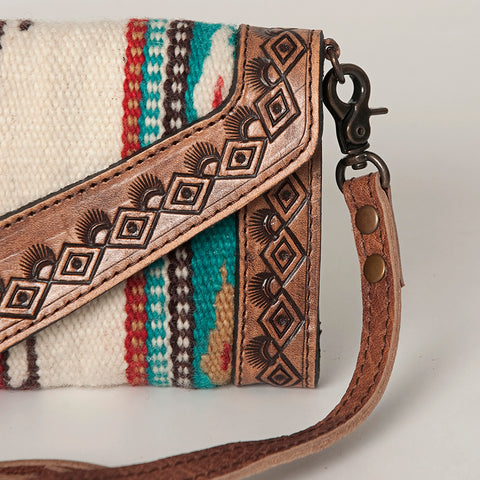 American Darling Handcrafted Hand Tooled Leather Saddle Blanket Envelope