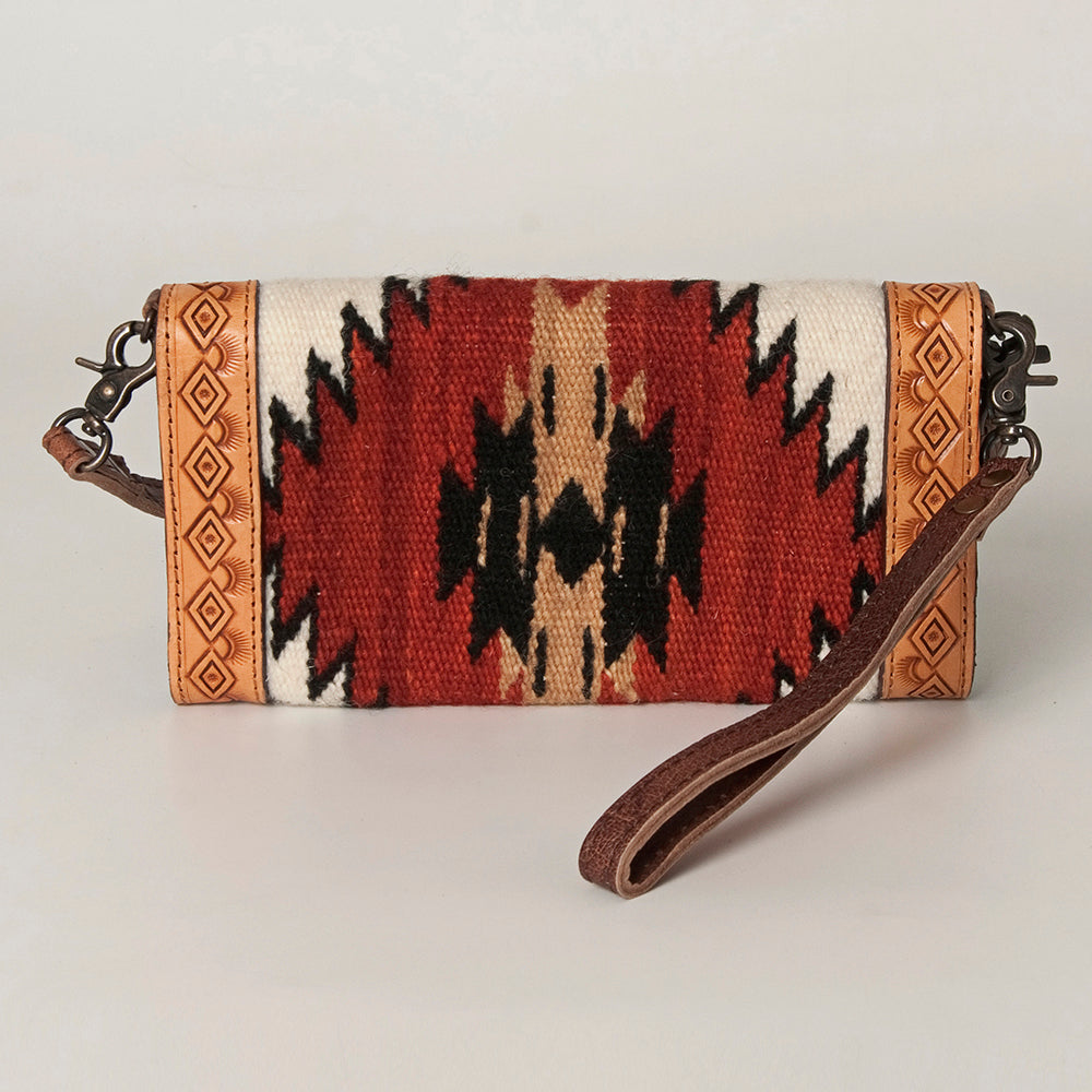 LC-ADBG906 Western Envelope Crossbody Bag Handwoven Wool & Tooled Leather by American Darling