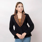 LC-ADBZ012 Genuine leather Women Blazer dress jacket