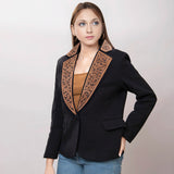 LC-ADBZ012 Genuine leather Women Blazer dress jacket