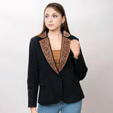 LC-ADBZ012 Genuine leather Women Blazer dress jacket