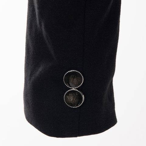 American Darling Fabric Western Blazer with Hand-Tooled Leather Sunflower Lapels