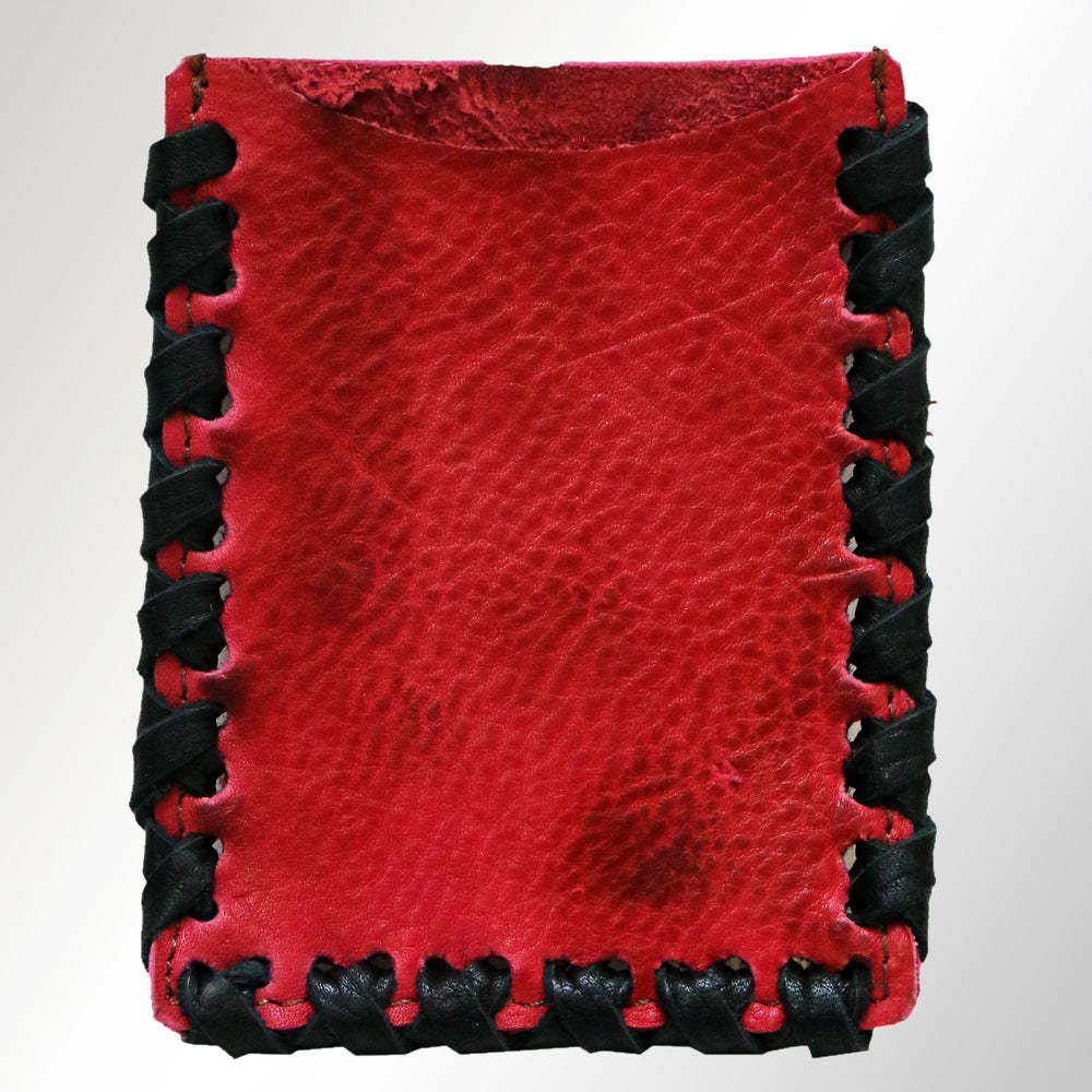 ADCCM103 Rustic Hand-Stitched Leather Card Holder - Western Minimalist Wallet