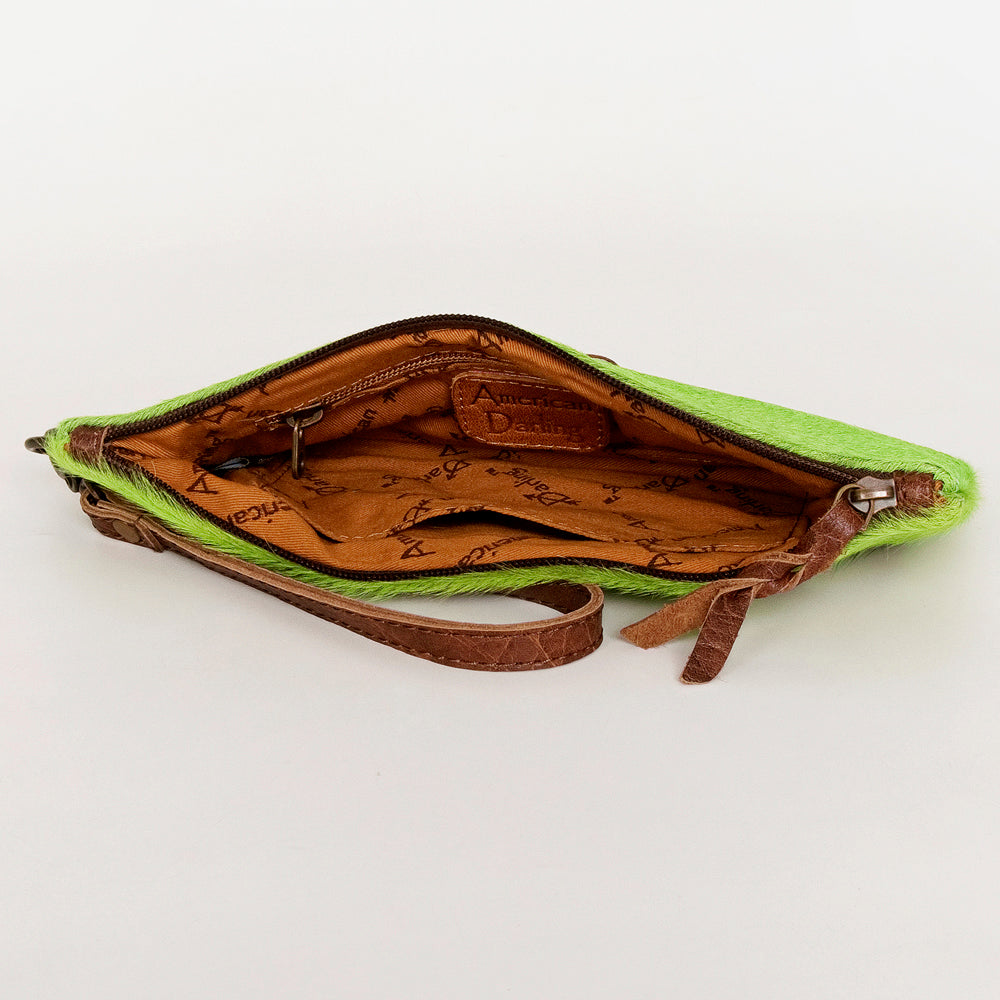ADBG344 Hair-On Hide Rodeo Wristlet Clutch with Leather Strap