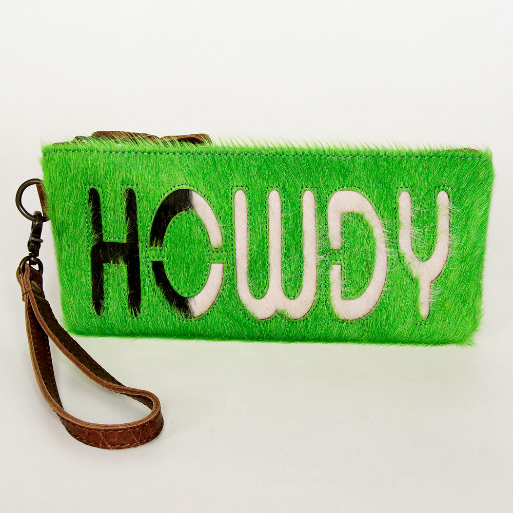 ADBG344 Hair-On Hide Rodeo Wristlet Clutch with Leather Strap