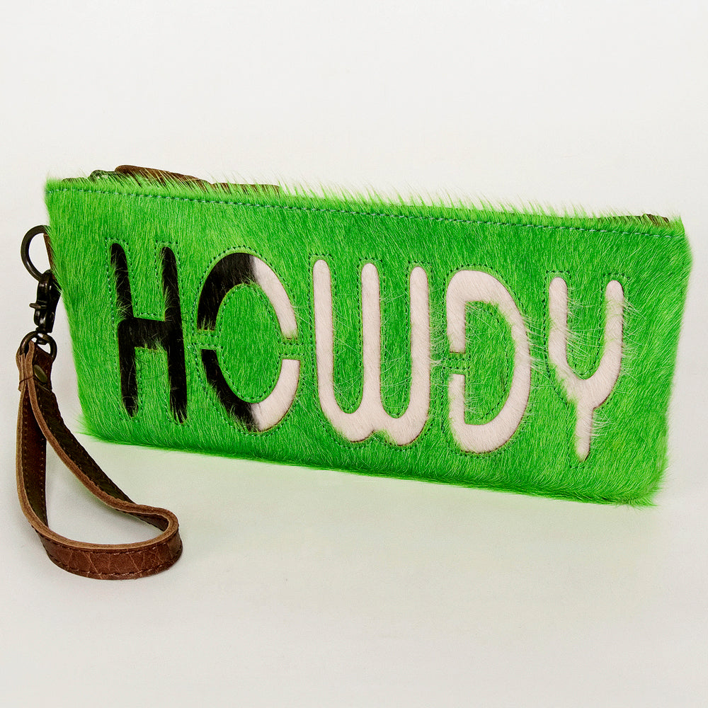 ADBG344 Hair-On Hide Rodeo Wristlet Clutch with Leather Strap