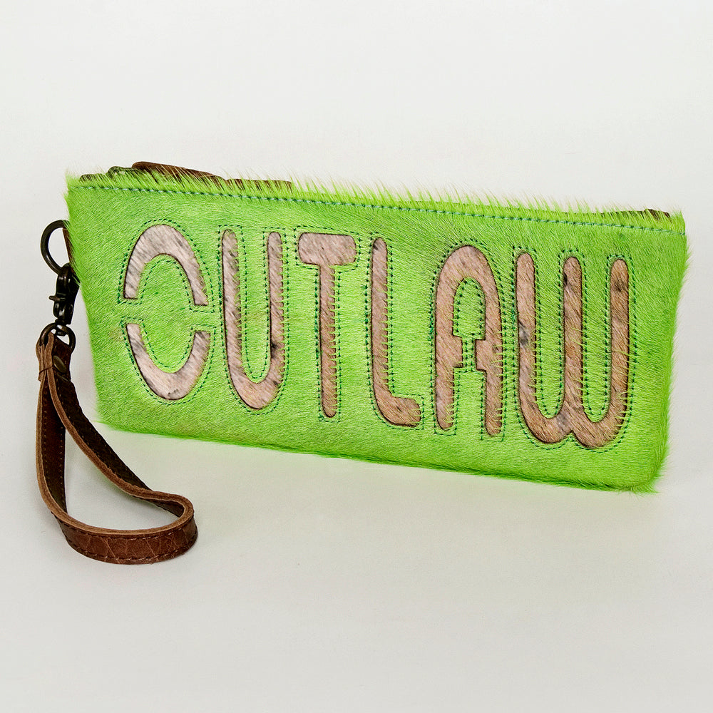 ADBG344 Hair-On Hide Rodeo Wristlet Clutch with Leather Strap