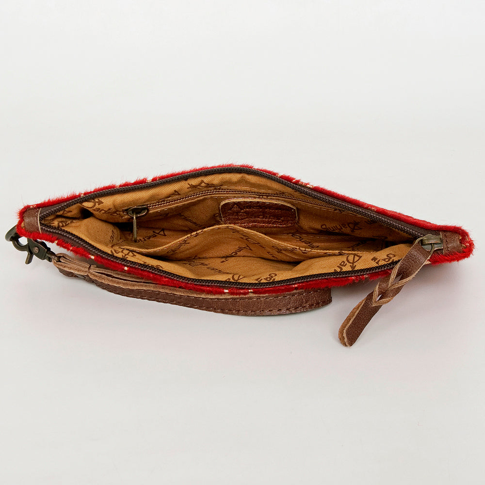 ADBG344 Hair-On Hide Rodeo Wristlet Clutch with Leather Strap