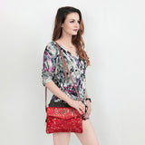 ADBGS178 Red Metallic Cowhide Envelope Crossbody - Western Leather Purse