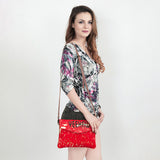 ADBGS178 Red Metallic Cowhide Envelope Crossbody - Western Leather Purse