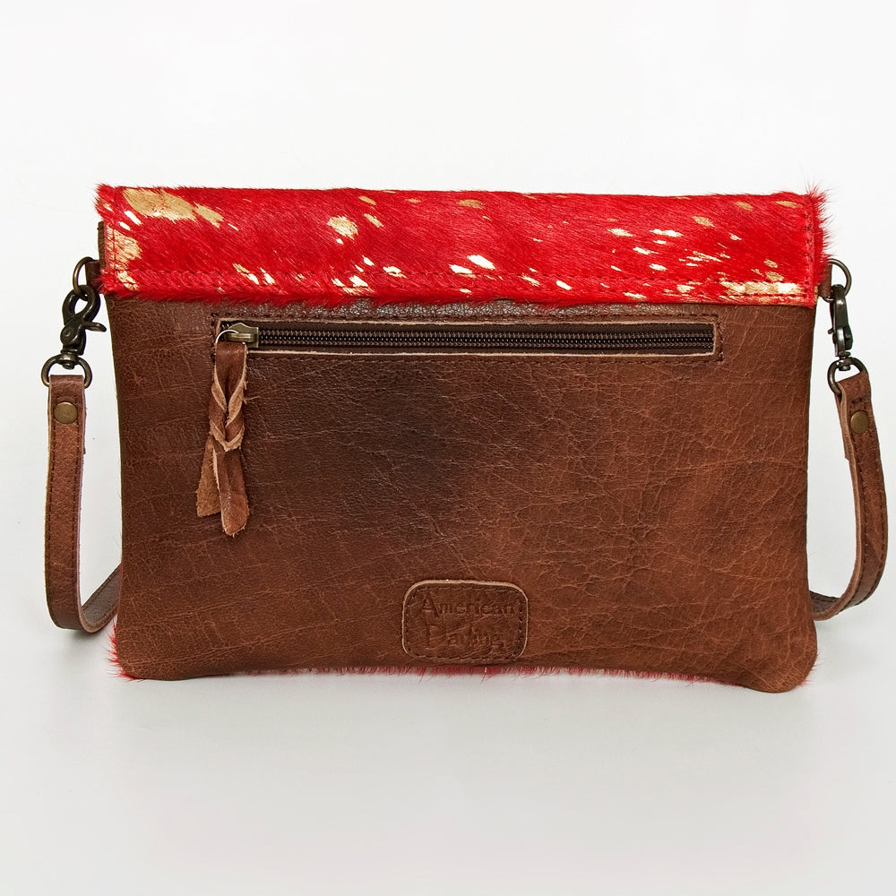 ADBGS178 Red Metallic Cowhide Envelope Crossbody - Western Leather Purse
