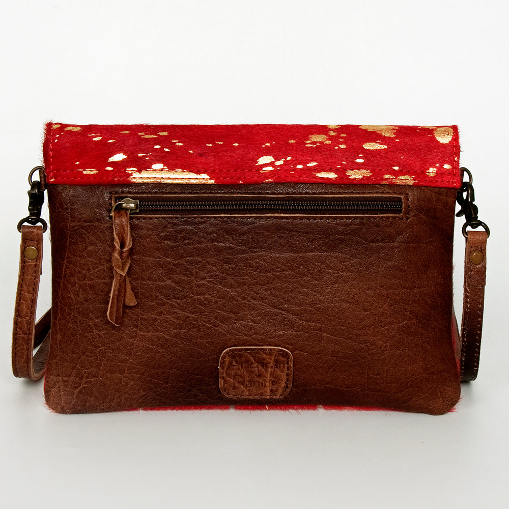 ADBGS178 Red Metallic Cowhide Envelope Crossbody - Western Leather Purse
