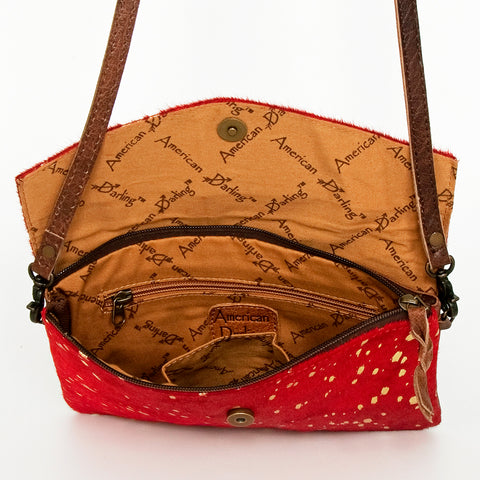ADBGS178 Red Metallic Cowhide Envelope Crossbody - Western Leather Purse