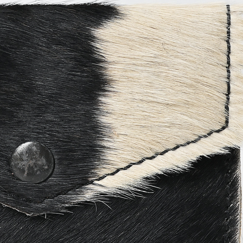 LC-ADBGZ141 Hair-On Cowhide Card Holder - Western Leather Mini Wallet