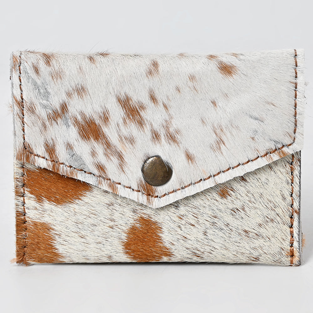 LC-ADBGZ141 Hair-On Cowhide Card Holder - Western Leather Mini Wallet