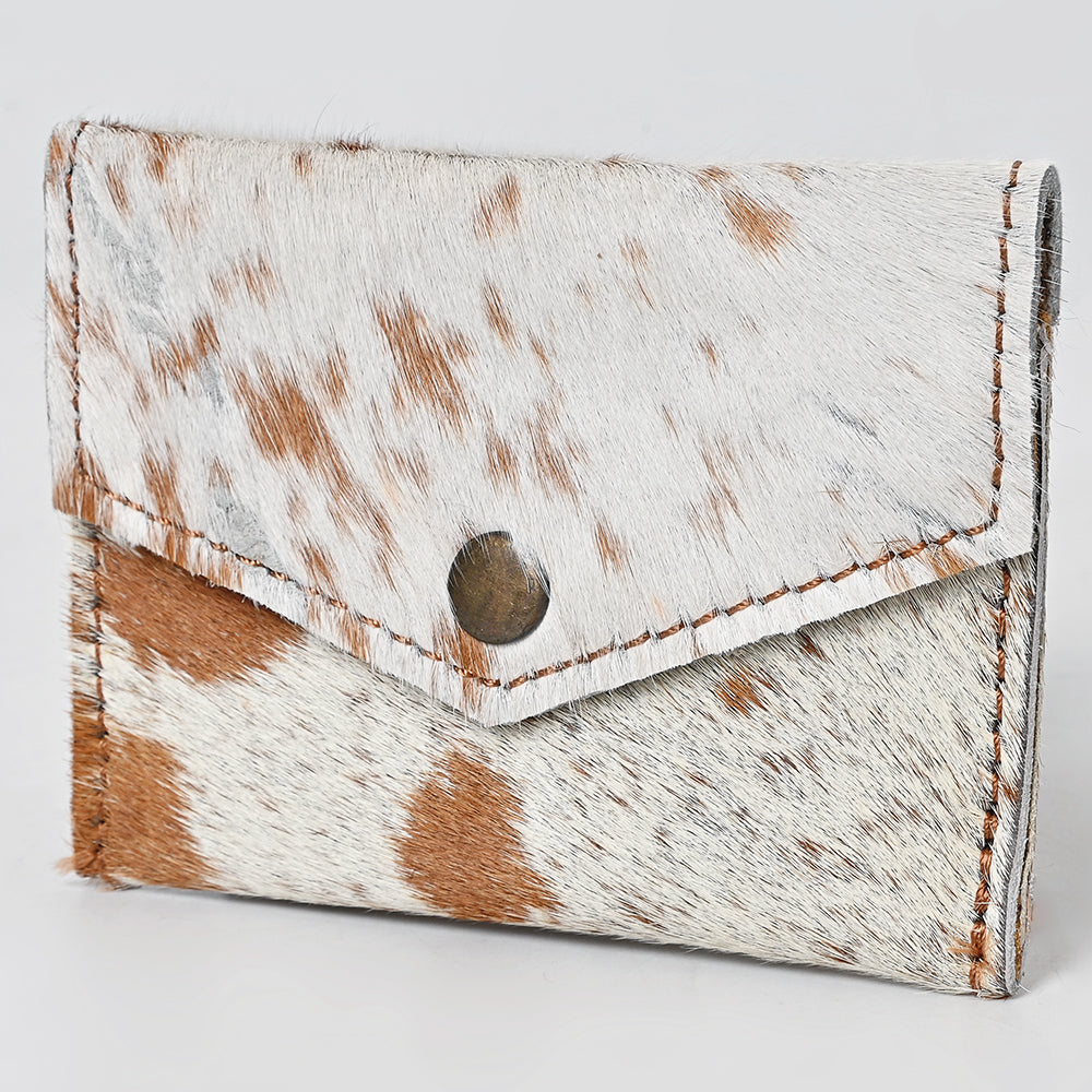 LC-ADBGZ141 Hair-On Cowhide Card Holder - Western Leather Mini Wallet